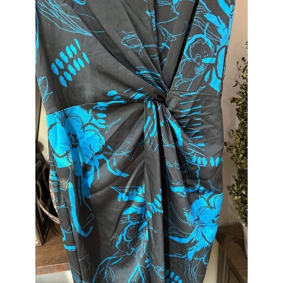 Yigal Azrouel Front Twist Geometric Midi Dress Black Womens Size 8 - Picture 6 of 12